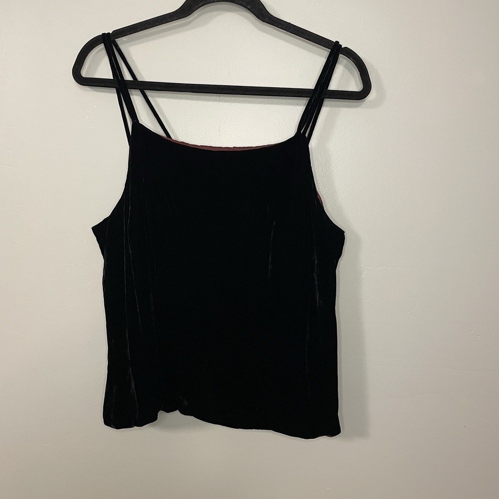 Ann Taylor Top Womens Velvet Sleeveless Tank Blouse Size 14 Silk Blend
